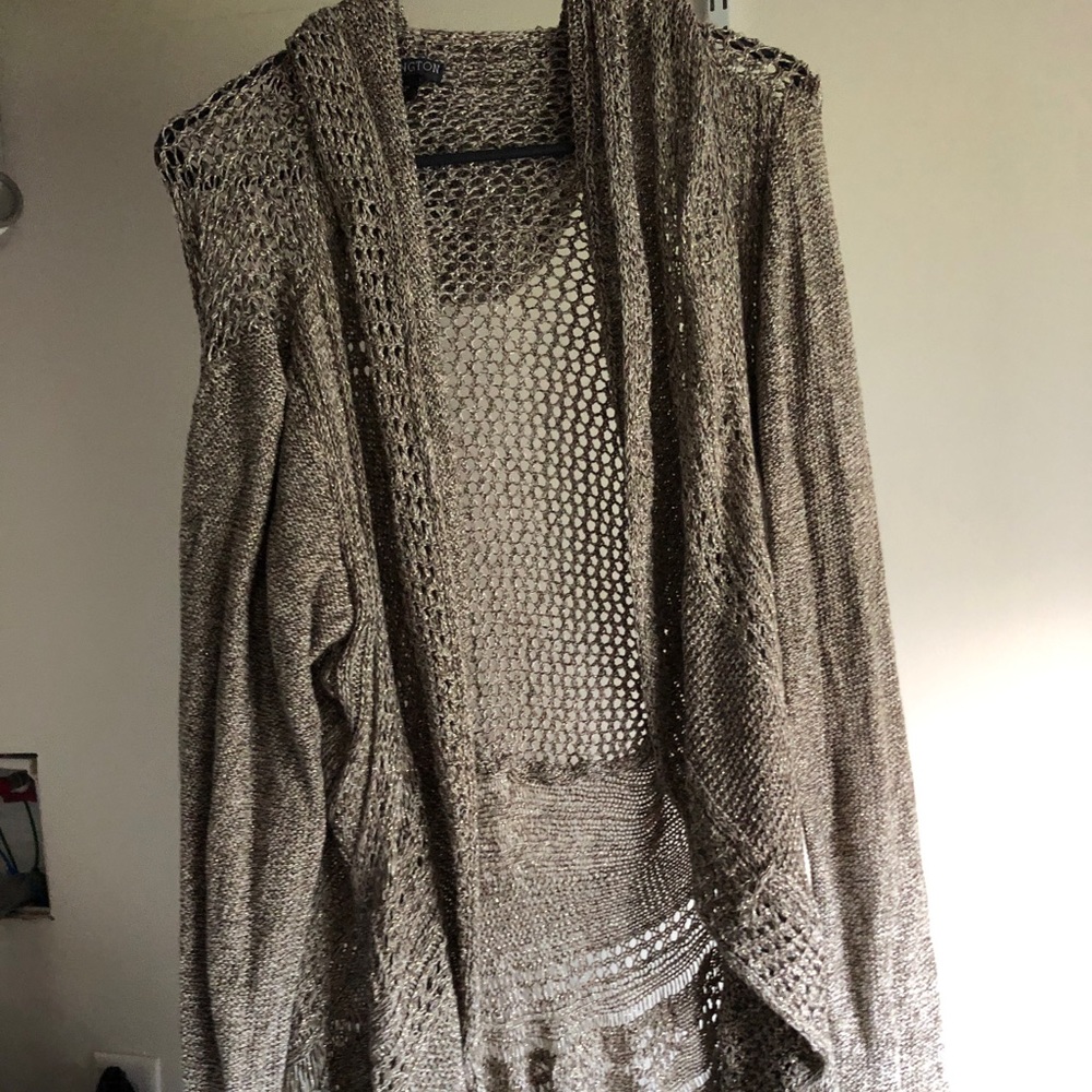 Crocheted beige cardigan- 2x